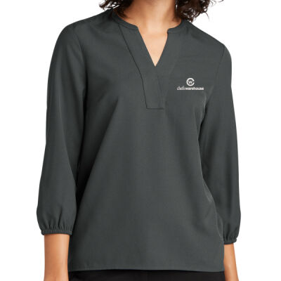   - Women's Stretch Crepe 3/4 Sleeve Blouse Thumbnail